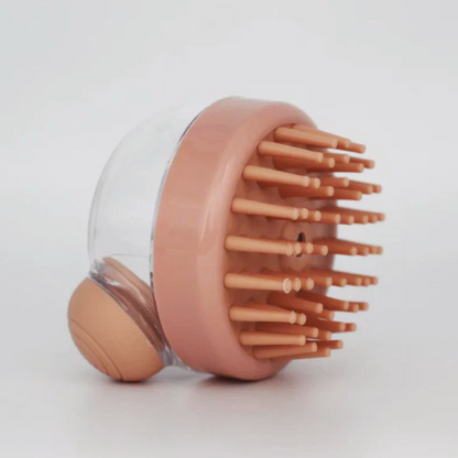 Fillable scalp massager brush
